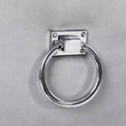 Neo Set of Two Studded Velvet Dining Chair with Ring Knocker Detail in Mid Grey - thumbnail 4
