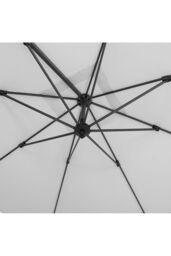 H&O Direct 3m x 3m Square Rotating Outdoor Cantilever Parasol in Light Grey - thumbnail 6