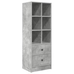 Berkfield Home Desk with Storage Concrete Grey Engineered Wood - thumbnail 5