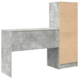 Berkfield Home Desk with Storage Concrete Grey Engineered Wood - thumbnail 8