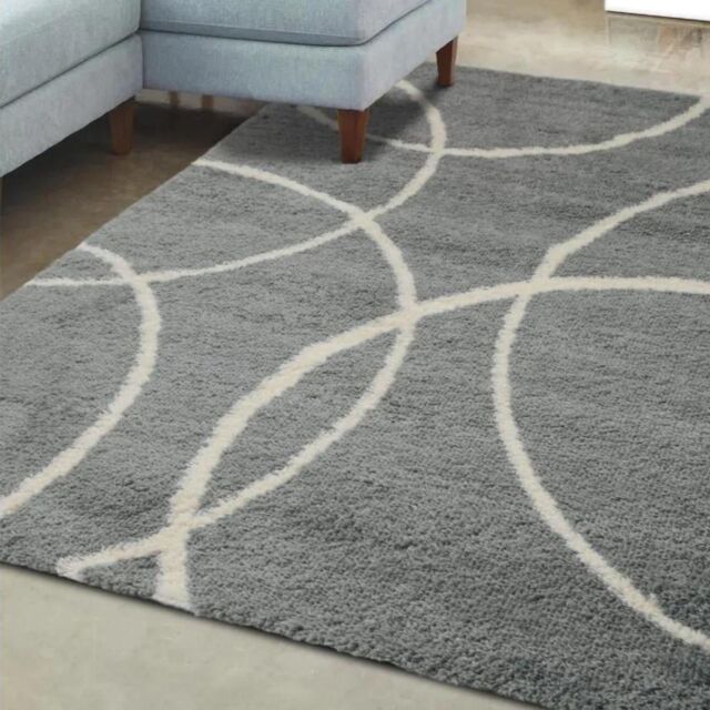 THE RUGS Snug Collection Shaggy Rugs Bubbles Design - I110A in Grey - Size: 160 cm x 230 cm - image 1