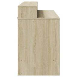 Berkfield Home Desk with LED Lights Sonoma Oak 120x55x91 cm Engineered Wood in Light Brown - Size: 120 x 55 x 91 cm - thumbnail 7