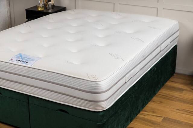UK Bed Furniture Croydon Silk 1500 Pocket Mattress in White - Size: Single - image 1