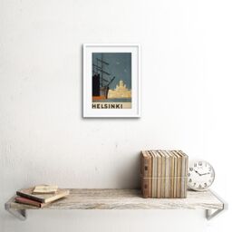 "Artery8 Wall Art Print Finland Helsinki Cathedral Ships Artwork Framed 9X7 Inch in White - Size: W7"" x H9""" - thumbnail 2