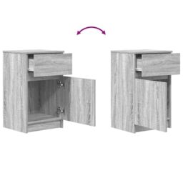 Berkfield Home Bedside Cabinet Grey Sonoma 39x35x65 cm Engineered Wood - Size: 39 x 35 x 65 cm - thumbnail 9