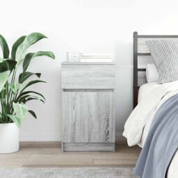 Berkfield Home Bedside Cabinet Grey Sonoma 39x35x65 cm Engineered Wood - Size: 39 x 35 x 65 cm - thumbnail 3