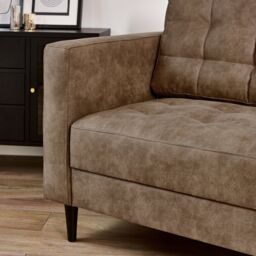 FurnitureboxUK Jade Brown Faux Leather 3 Seater Sofa - thumbnail 5