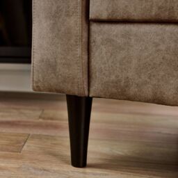 FurnitureboxUK Jade Brown Faux Leather 3 Seater Sofa - thumbnail 6