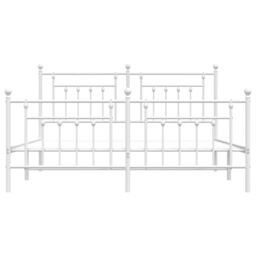 Berkfield Home Metal Bed Frame with Headboard & Footboard White 183x213 cm - thumbnail 6
