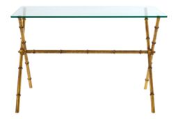 Orsina Unique Design Console Table, Elegant Console Table With Drawers For Livingroom, Glass Top Console Table in Gold