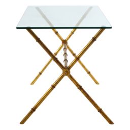 Orsina Unique Design Console Table, Elegant Console Table With Drawers For Livingroom, Glass Top Console Table in Gold - thumbnail 2