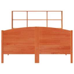 Berkfield Home Bookcase Bed without Mattress Wax Brown 160x200cm Solid Wood Pine - Size: 160x200 cm - thumbnail 4