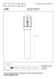 Lucide 'LORI' Non Dimmable Day Night Sensor Outdoor Bollard Light 1xE27 in Black - thumbnail 5