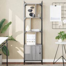 Berkfield Home Bookcase with Door Grey Sonoma 44.5x30x154.5 cm Engineered Wood - thumbnail 2