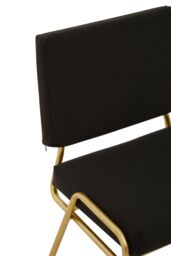 Orsina Comfortable Black Linen Chair, Elegant Design Comfortable Chair For Bedroom, Gold Finish Accent Chair - thumbnail 5
