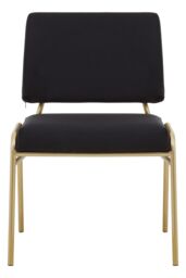 Orsina Comfortable Black Linen Chair, Elegant Design Comfortable Chair For Bedroom, Gold Finish Accent Chair
