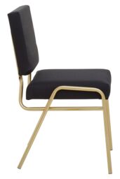 Orsina Comfortable Black Linen Chair, Elegant Design Comfortable Chair For Bedroom, Gold Finish Accent Chair - thumbnail 3