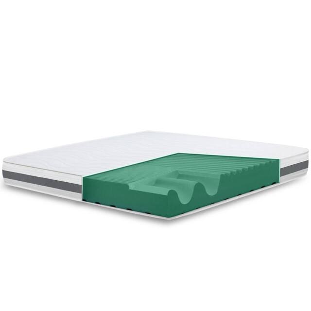 The White Stone Mattress with Antibacterial Waterfoam, 16 cm Height - 120 x 210 cm in White - Size: Small Double - image 1