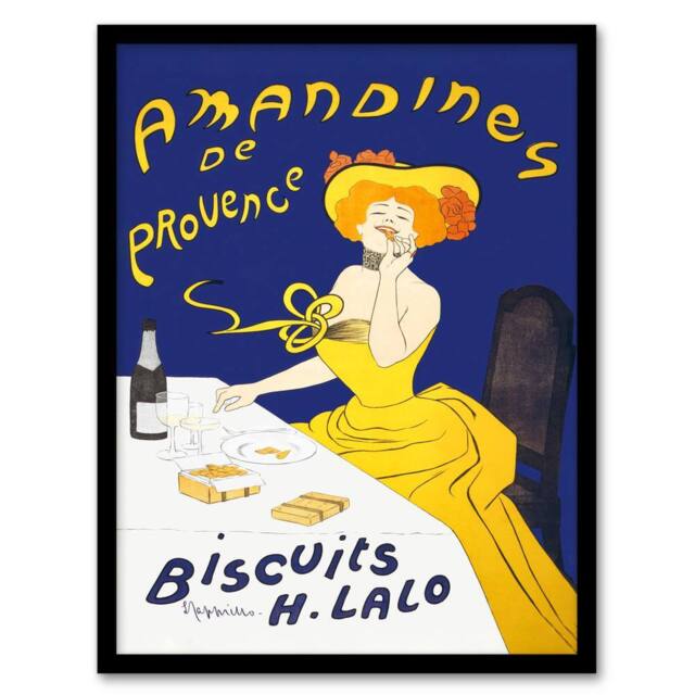 Artery8 Leonetto Cappiello Framed Wall Art Almond Biscuits Vintage Advert in Blue - Size: A4 - image 1