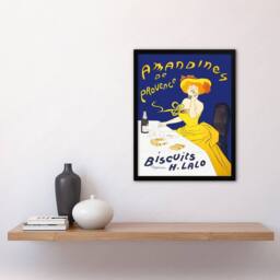 Artery8 Leonetto Cappiello Framed Wall Art Almond Biscuits Vintage Advert in Blue - Size: A4 - thumbnail 2