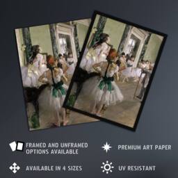 "Artery8 The Ballet Class Dance Studio Degas Vintage Wall Art Print Poster - Size: W12"" x H16""" - thumbnail 2