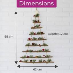 Neo Wooden Hanging Wall Christmas Tree in Brown - thumbnail 6