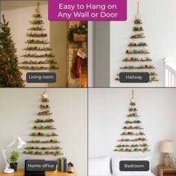 Neo Wooden Hanging Wall Christmas Tree in Brown - thumbnail 5