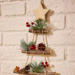 Neo Wooden Hanging Wall Christmas Tree in Brown - thumbnail 7