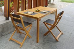 Nordlys Solid Acacia Wood 6 Person Garden Table in Brown - thumbnail 3