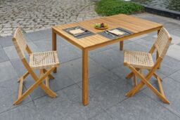 Nordlys Solid Acacia Wood 6 Person Garden Table in Brown - thumbnail 2