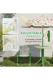 ERGOVEXA 4-Piece Kids Garden Table & Chair Set with Adjustable, Green - thumbnail 4