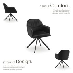 tectake Armchair Lona Per Piece - Black/Black in Black - Size: 1 Pack - thumbnail 3