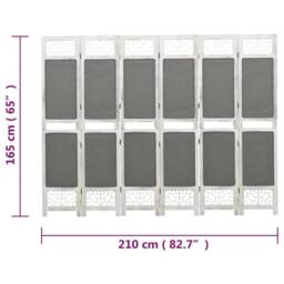 Berkfield Home 6-Panel Room Divider Grey 210x165 cm Fabric - thumbnail 7