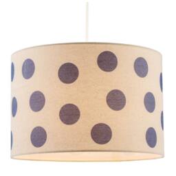 Happy Homewares Modern Dusty Amparo Blue Linen Fabric Polka Dot Design Drum Lamp Shade - Size: 12 inches - thumbnail 2