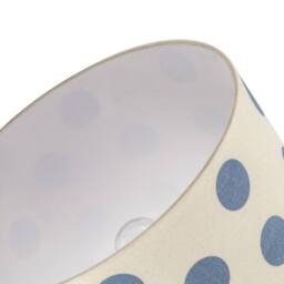 Happy Homewares Modern Dusty Amparo Blue Linen Fabric Polka Dot Design Drum Lamp Shade - Size: 12 inches - thumbnail 5