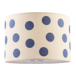 Happy Homewares Modern Dusty Amparo Blue Linen Fabric Polka Dot Design Drum Lamp Shade - Size: 12 inches - thumbnail 1