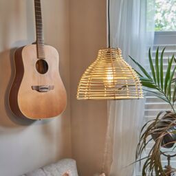 ValueLights Lobster Natural Pair of Cream Ceiling Pendant Shades - thumbnail 1