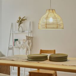 ValueLights Lobster Natural Pair of Cream Ceiling Pendant Shades - thumbnail 2