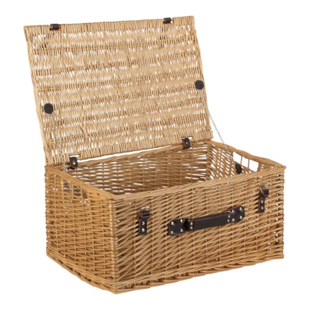 Red Hamper Wicker 60cm Cotton Lined Buff Wicker Basket in Natural - image 1