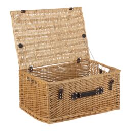 Red Hamper Wicker 60cm Cotton Lined Buff Wicker Basket in Natural - thumbnail 1