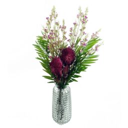 Leaf Pack of 6 x 100cm Artificial Foliage Stem with Small Flowers - Purple - Size: 6 x 100 cm - thumbnail 9