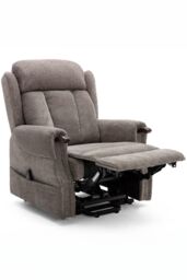 More4Homes Halton Fabric Heavy Duty Dual Motor Rise Recliner Lift Mobility Chair in Brown - thumbnail 3