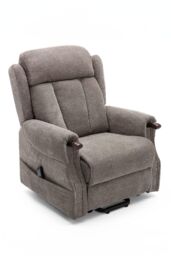 More4Homes Halton Fabric Heavy Duty Dual Motor Rise Recliner Lift Mobility Chair in Brown - thumbnail 2