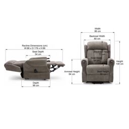 More4Homes Halton Fabric Heavy Duty Dual Motor Rise Recliner Lift Mobility Chair in Brown - thumbnail 7