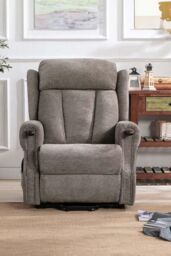 More4Homes Halton Fabric Heavy Duty Dual Motor Rise Recliner Lift Mobility Chair in Brown - thumbnail 6
