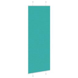 Berkfield Home Pleated Blind Petrol Green 75x200 cm Fabric Width 74.4 cm Polyester in Teal - thumbnail 4