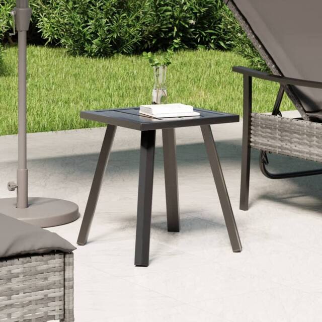 Berkfield Home Garden Table Anthracite 34x34x38 cm Steel in Black - Size: 34 x 34 x 38 cm - image 1