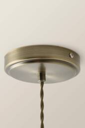 ValueLights Bourton Cream Ribbed Dome Pendant Ceiling Light in Gold - thumbnail 5