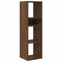 Berkfield Home Book Cabinet Brown Oak 34x31x112 cm Engineered Wood - Size: 34 x 31 x 112 cm - thumbnail 1