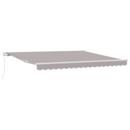 Berkfield Home Manual Retractable Awning Light Grey 400x350 cm - thumbnail 2